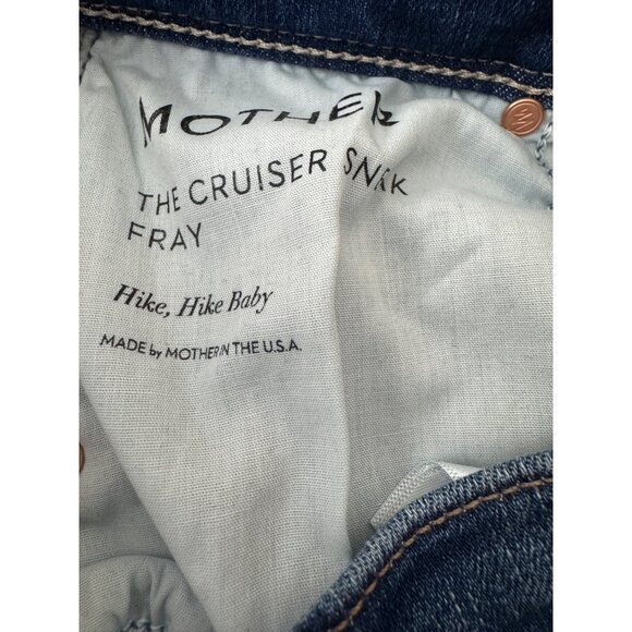 NWT MOTHER The Cruiser Sneak Fray Jeans in Hike Hike Baby Size 25 Stretch - Picture 9 of 9